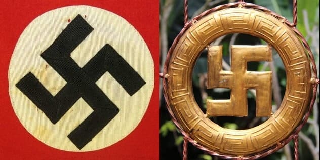 Croix gammée et svastika côte à côte