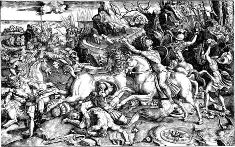 gravure représentant une bataille